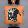 Custom Pets Print Throw Pillow-Orange