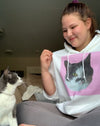 Women's White Custom Pet Print Hoodie 
