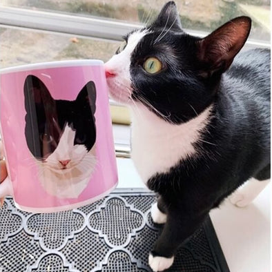 Custom Pet Print Coffee Mug Light Pink