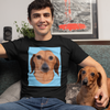 Men's Black Custom Pets Print T-Shirt | Custom T-Shirt