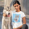 Women's White Custom Pet Print T-Shirt