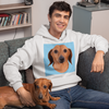 Men's White Custom Pet Print Hoodie