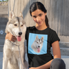 Women's Black Custom Pet Print T-Shirt