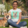 Women's White Custom Pet Print T-Shirt