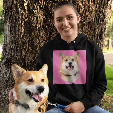 Women's Black Custom Pet Print Hoodie