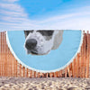 Custom Pet Print Round Beach Blanket Fancing