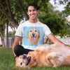 Men's White Custom Pet Print T-Shirt
