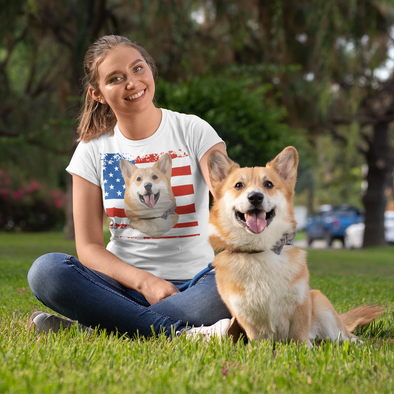 Independence Day Special Pet Print Women T-Shirt
