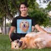 Men's Black Custom Pets Print T-Shirt
