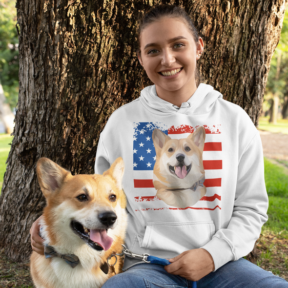 Independence Day Special Pet Print Women Hoodie