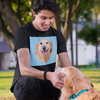 Men's Black Custom Pets Print T-Shirt