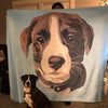 Pet Print Fleece Blanket with dogs | pet blanket | blanket dog | dog portrait | dog printing | Skyblue
