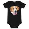 Custom Pet Print Baby One Piece Suite - Black