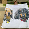 Custom Pet Print Fleece Blanket With Dogs [Best Seller]