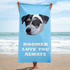 Pet Print Beach Towel With Text-Light Blue