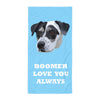 Pet Print Beach Towel With Text-Light Blue