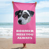 Pet Print Beach Towel With Text
