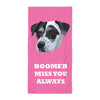 Pet Print Beach Towel With Text-Pink