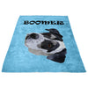 Custom Pet Print Fleece Blanket With Text-Light Blue