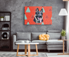 Christmas Special Custom Pet Print Rectangle Canvas Red Blue Tringle