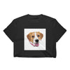 Womens Custom Pet Print Black Crop Top- Black