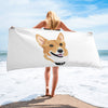 Custom Pet Print Beach Towel-White